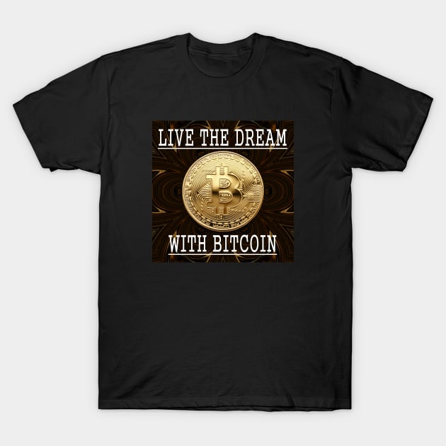 Bitcoin Gold Cryptocurrency Digital Assets T-Shirt by PlanetMonkey